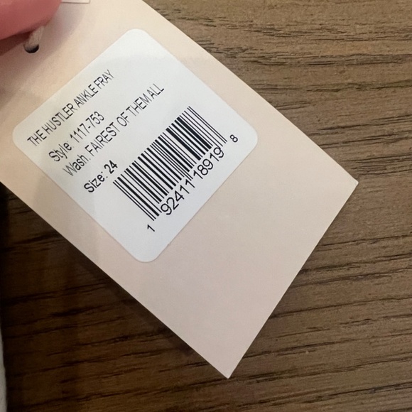 New with tags Mother denim white the hustler ankle fray the fairest of all 24 - Picture 5 of 8